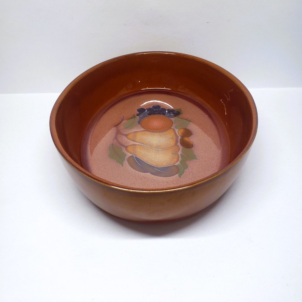 Denby Orchard Large Oval Baking Dish Casserole Baker Pear Fruit Brown 11 x 8.25" - Picture 4 of 8